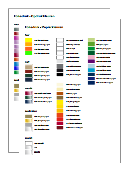 Folie etiket Papierkleuren en opdrukkleuren
