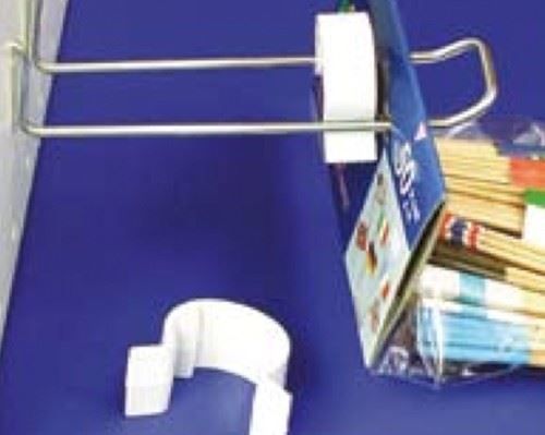 Stock limiter bevestigt op een boardhaak Stock limiter op een boardhaak