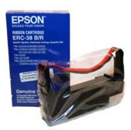 Afbeeldingen van Epson ERC38B/R inktlint origineel zwart/rood