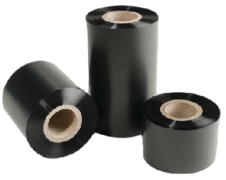 Zwarte wax lintrol 70mm x 300m met 1 inch kern en outside coating voor flathead labelprinters