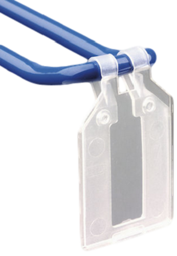 Toon details van Pendelclip / Scanvaantje (Kaarthouder voor boardhaak) Afbeeldingen van Pendelclip / Scanvaantje (Kaarthouder voor boardhaak)