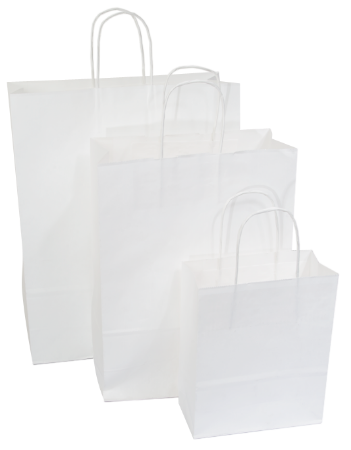 Afbeeldingen van Papieren tassen groot, 32+12x41 cm, Wit