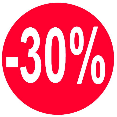 Toon details van Kortingssticker -30% 35mm, permanent Afbeeldingen van Kortingssticker -30% 35mm, permanent