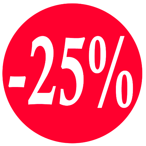 Toon details van Kortingssticker -25% 35mm, permanent Afbeeldingen van Kortingssticker -25% 35mm, permanent