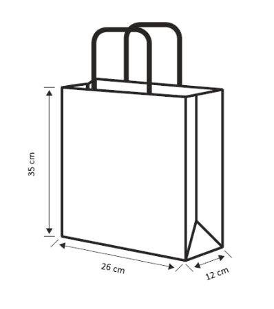 Afbeeldingen van Papieren tassen middel, 26+12x35 cm, Goud