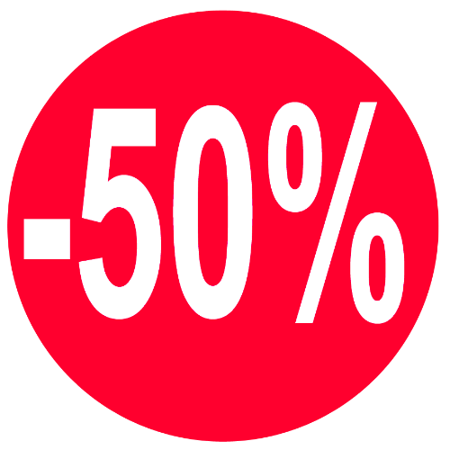 Toon details van Kortingssticker -50% 35mm, afneembaar Afbeeldingen van Kortingssticker -50% 35mm, afneembaar