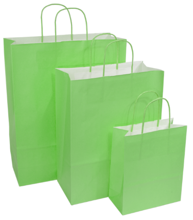 Afbeeldingen van Papieren tassen groot, 32+12x41 cm, groen