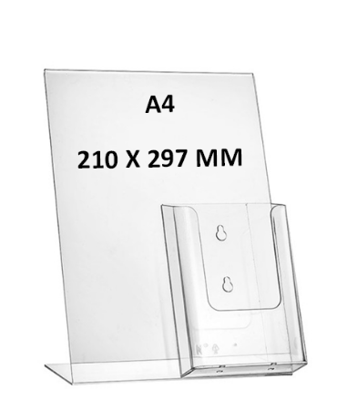 Kaarthouder L-standaard A4 met folderhouder 1/3 A4