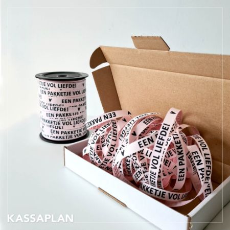 Paperlook krullint - Een pakketje vol liefde - Roze
