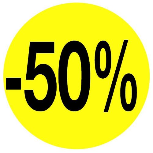 Kortingssticker -50% 35mm, permanent, fluor geel Kortingssticker -50% 35mm, permanent, fluor geel