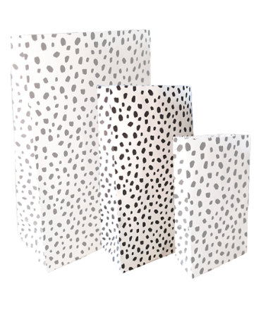 Kraft papieren zakken - 101 Dots 14x8x26cm