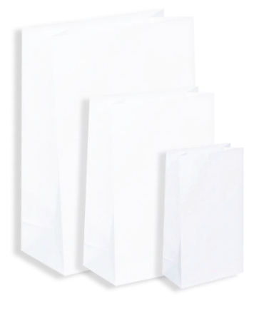 Kraft papieren zakken Wit - 9x5x16cm