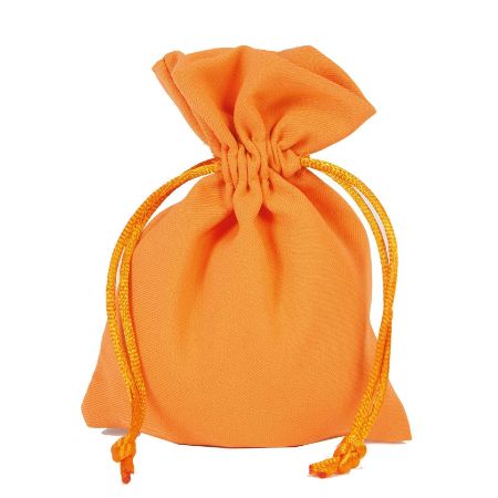 Stoffen zakken oranje 9x12cm 10 stuks