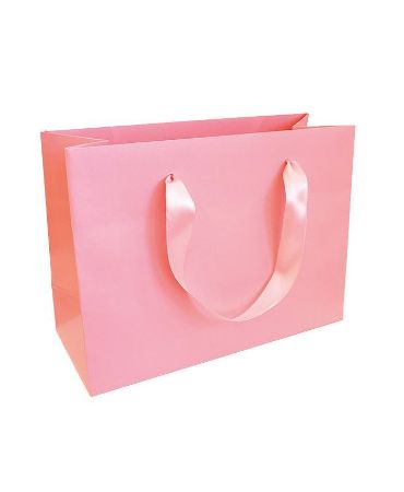 Luxe papieren draagtas 24+10x18cm, Roze