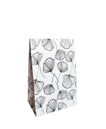 KP® Gift bag - Celebrate Nature wit/zwart - 13 x 6 x 17,5 + 2,5cm, 25st