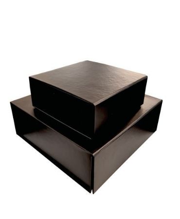 Luxe magneetdoos 22x22x8cm - Zwart, 10st