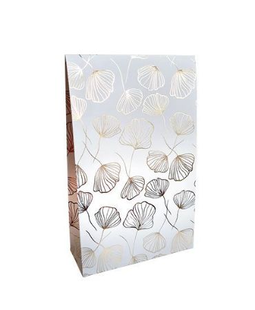 KP® Gift bag - Celebrate Nature wit/goud - 15,5 x 6 x 24,5 + 4cm, 25st