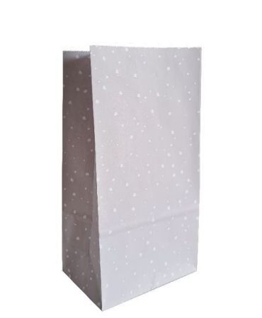 KP® Kraft papieren zakken - Sweet Confetti lila-grijs 14x8x26cm