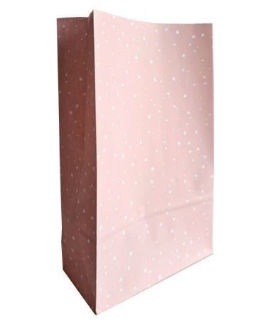 KP® Kraft papieren zakken - Sweet Confetti roze 18x8x30cm