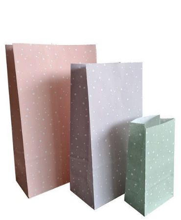KP® Kraft papieren zakken - Sweet Confetti mint 9x5x16cm