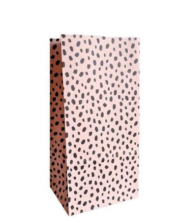 KP® Kraft papieren zakken - 101 Dots roze 14x8x26cm