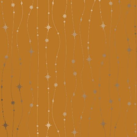 Afbeeldingen van Metallic cadeaupapier 30cm 100m - Stars are falling ochre