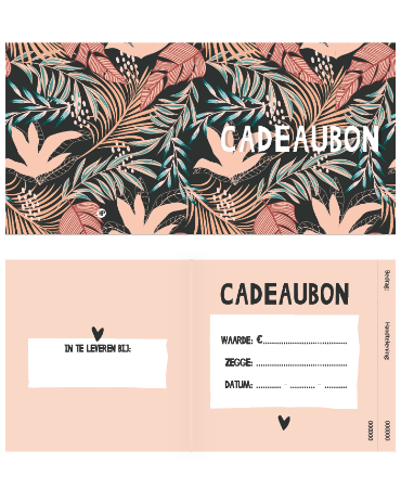 Cadeaubon - Cadeaubon, Floral 11x11cm - 50 stuks