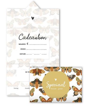 Cadeaubon - Speciaal voor jou, Butterflies drieluik - 50 stuks
