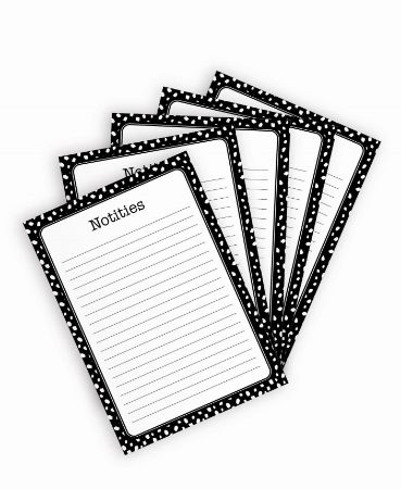 KP® Notitieblokken A5 - Notities 101 Dots zwart/wit - 5 stuks