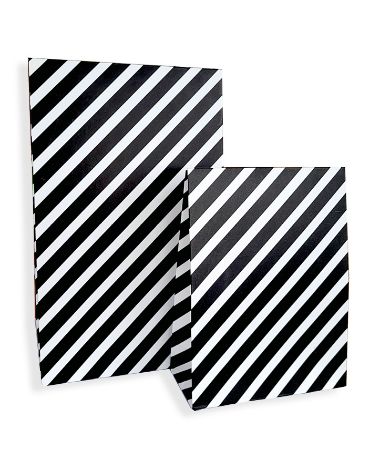 KP® Gift bag - Diagonal Lines zwart/wit - 13 x 6 x 17,5 + 2,5cm, 25st