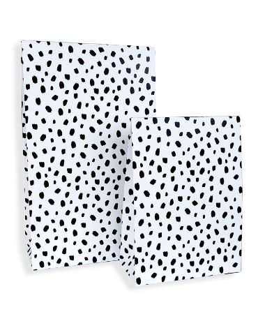 KP® Gift bag - 101 Dots wit/zwart - 13 x 6 x 17,5 + 2,5cm, 25st