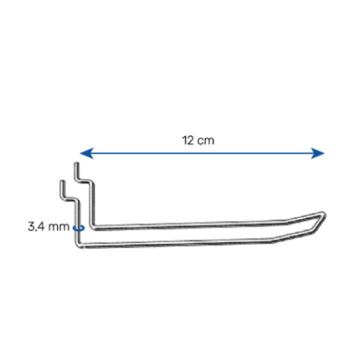 Boardhaak dubbel, 120mm 3,4mm glans verzinkt Boardhaak dubbel, 120mm 3,4mm glans verzinkt