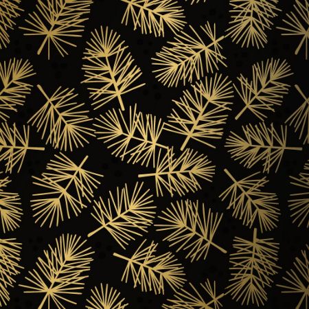 Afbeeldingen van Coated cadeaupapier 60cm 200m - Pine black/gold