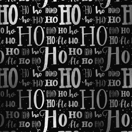 Afbeeldingen van Metallic cadeaupapier 30cm 100m - Xmas Letters black