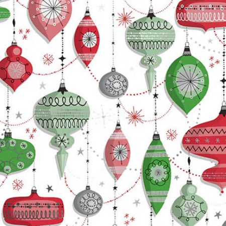 Afbeeldingen van Metallic cadeaupapier 30cm 100m - Retro Xmas Classic