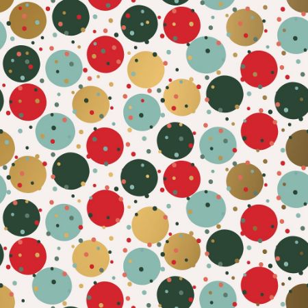 Afbeeldingen van Coated cadeaupapier 30cm 200m - Celebration dots mint