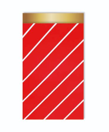 Cadeauzakjes 12x19cm Diagonale streep rood/wit	