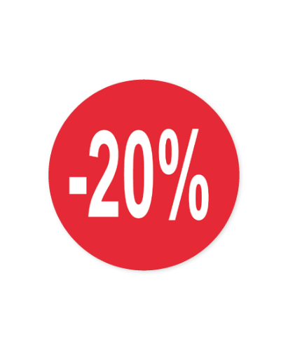 Easy Dot raamsticker -20% 30 cm Rood-witte Easy Dot raamsticker 30 cm, -20% korting, raamstickers uitverkoop, SALE en winkelpromotie