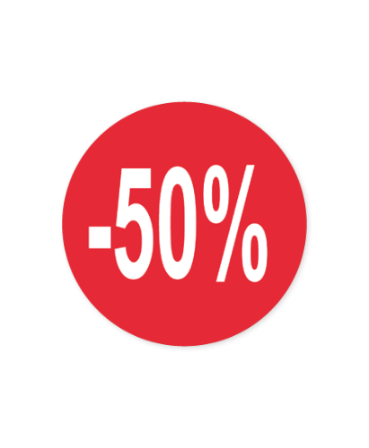 Easy Dot raamsticker -50% 30 cm Rood-witte Easy Dot raamsticker 30 cm, -50% korting, uitverkoop en SALE raamstickers voor winkels