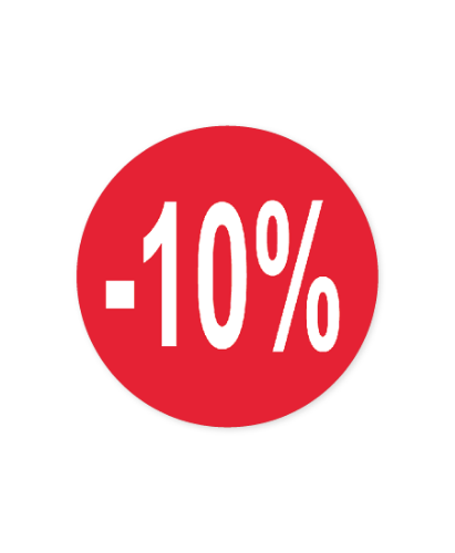 Easy Dot raamsticker -10% 30 cm Rood-witte Easy Dot raamsticker 30 cm, -10% korting, raamstickers uitverkoop en winkelpromotie, SALE raamdecoratie