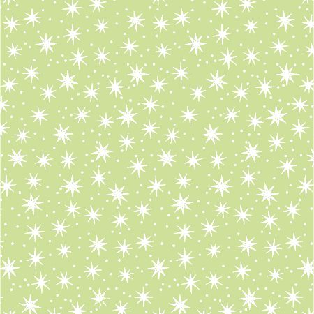 Afbeeldingen van Coated cadeaupapier 200m - Little stars lime