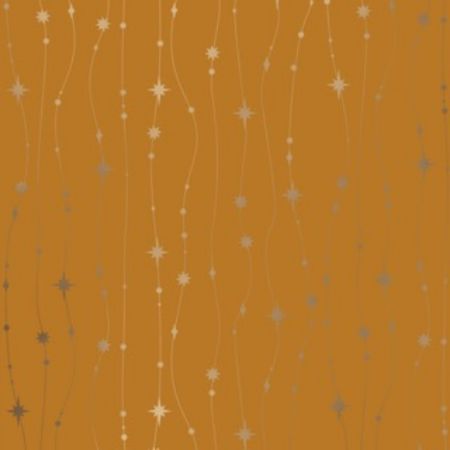 Afbeeldingen van Metallic cadeaupapier 30cm 100m - Stars are falling ochre