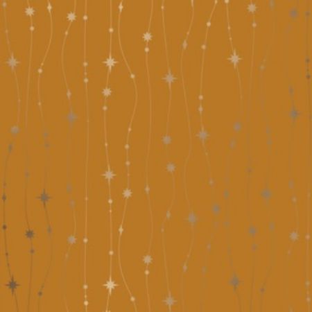 Afbeeldingen van Metallic cadeaupapier 40cm 100m - Stars are falling ochre
