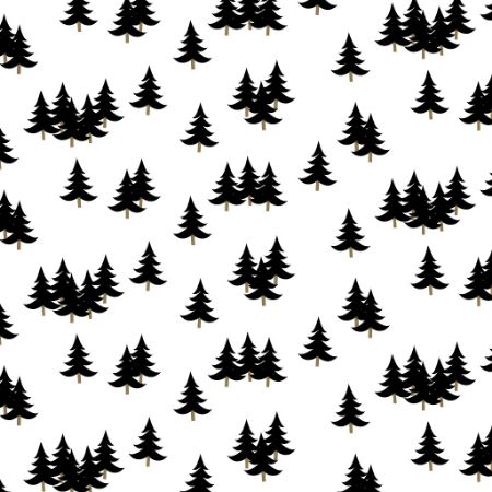 Afbeeldingen van Coated cadeaupapier 30cm 200m - Trees black/gold