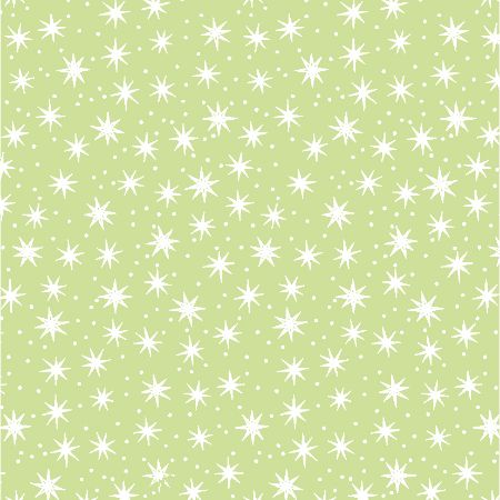 Afbeeldingen van Coated cadeaupapier 50cm 200m - Little stars lime