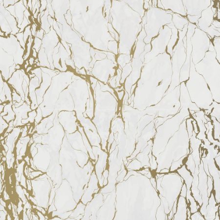 Afbeeldingen van Coated cadeaupapier 200m - Marble grey/gold