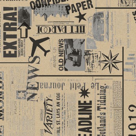 Afbeeldingen van Recycled cadeaupapier 30cm 250m - Newspaper black/silver