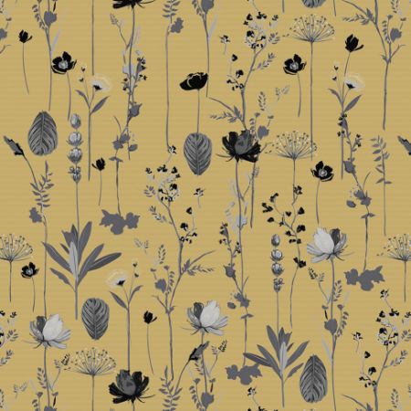 Afbeeldingen van Kraft cadeaupapier 70cm 250m - Dried grass black/grey