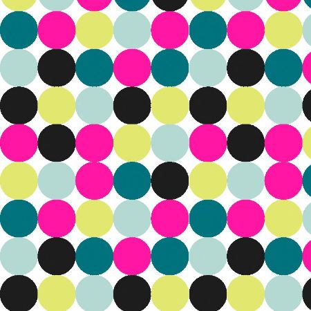 Afbeeldingen van Coated cadeaupapier 30cm 200m - Dots Multicolour