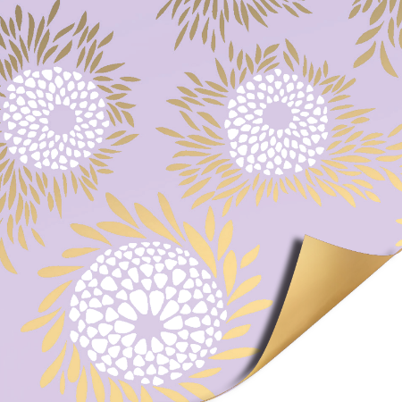 Coated cadeaupapier 100m - Sun Flowers Lilac